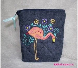 Stickserie - Flowery Flamingo